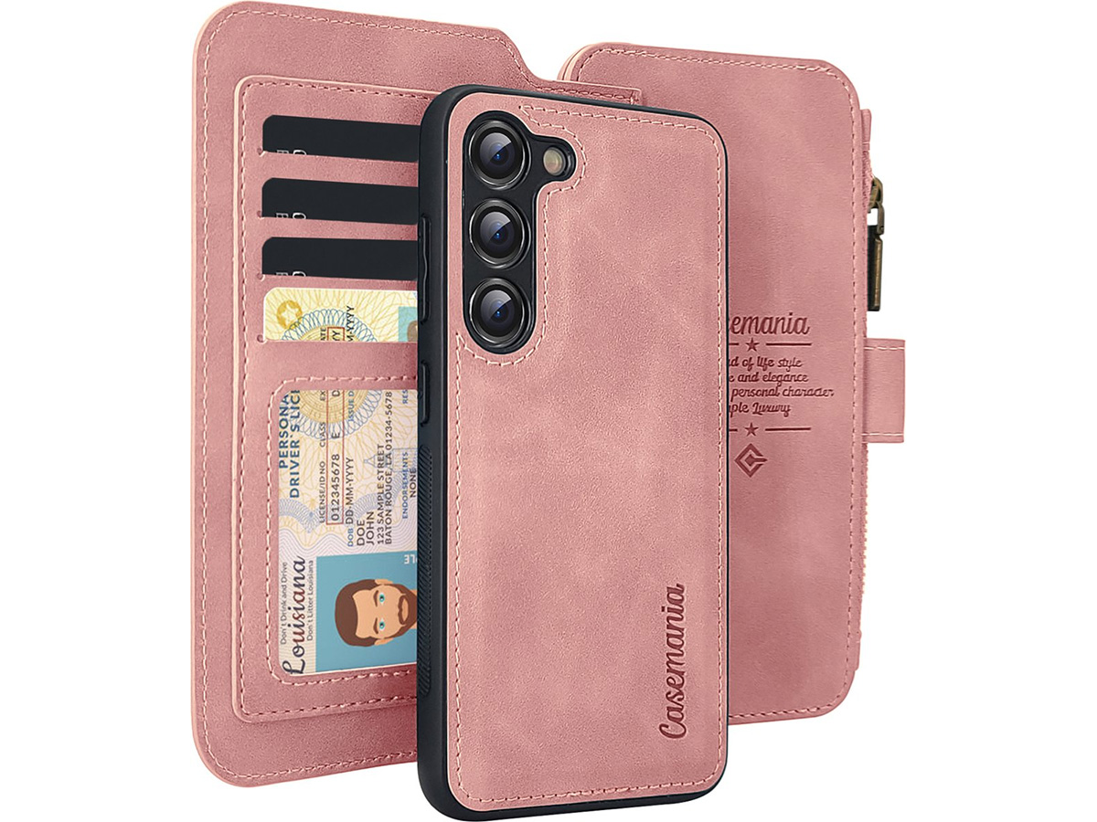 CaseMania 2in1 Wallet Ritsvak Case Roze - Samsung Galaxy A15 Hoesje