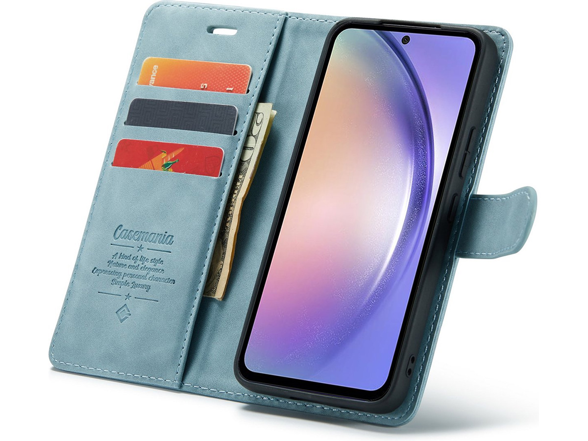 CaseMania 2in1 Magnetic Bookcase Aqua - Samsung Galaxy A16 Hoesje