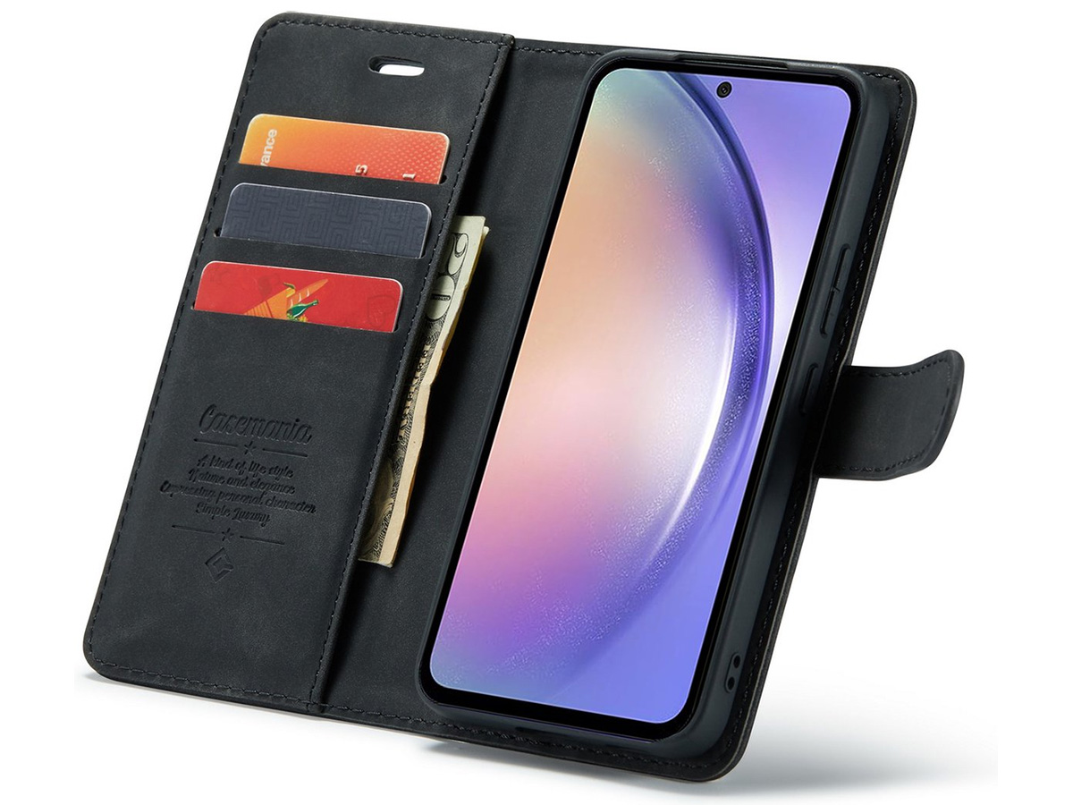 CaseMania 2in1 Magnetic Bookcase Zwart - Samsung Galaxy A16 Hoesje