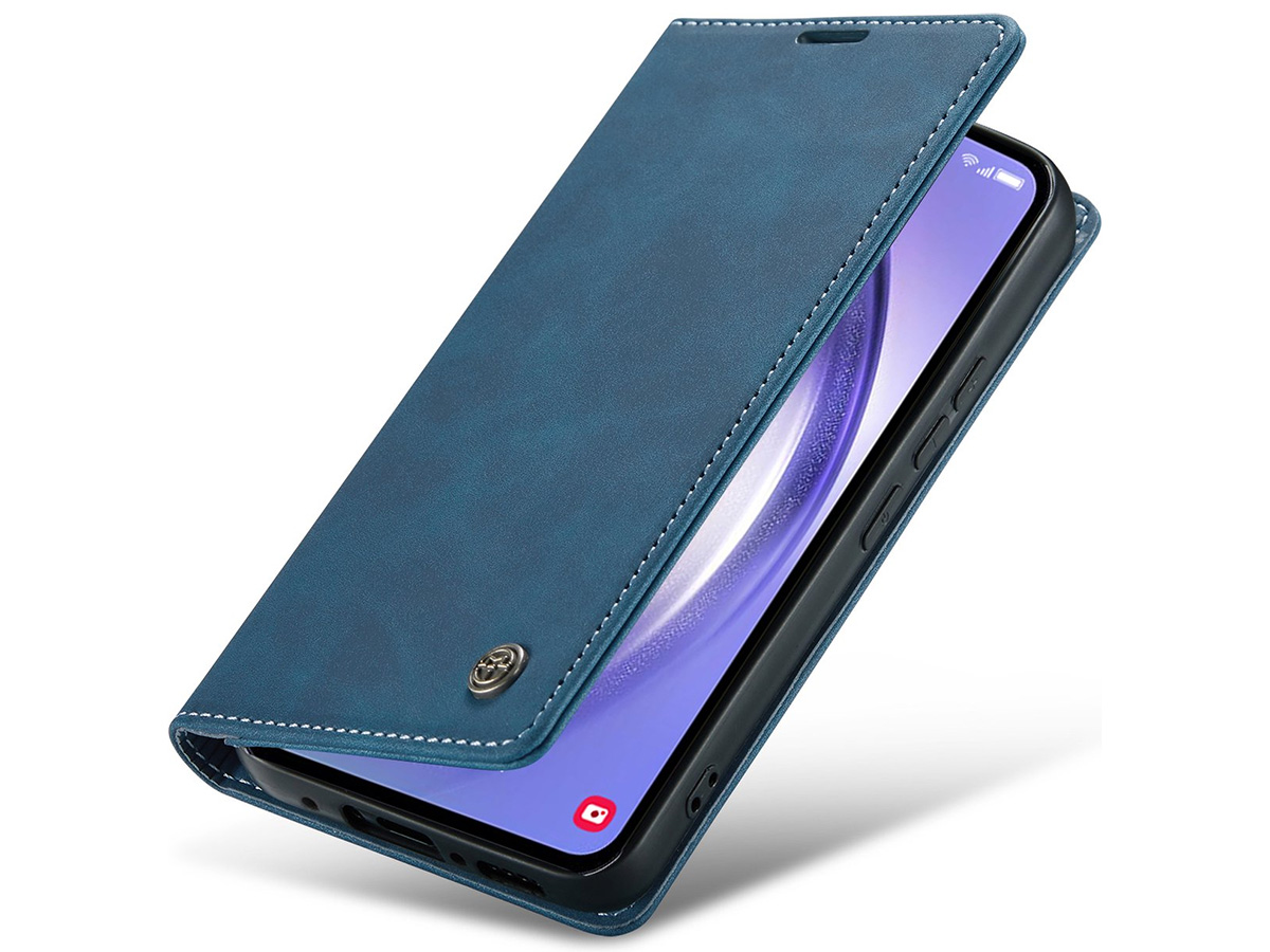 CaseMania Vintage Slim Bookcase Donkerblauw - Samsung Galaxy A16 hoesje