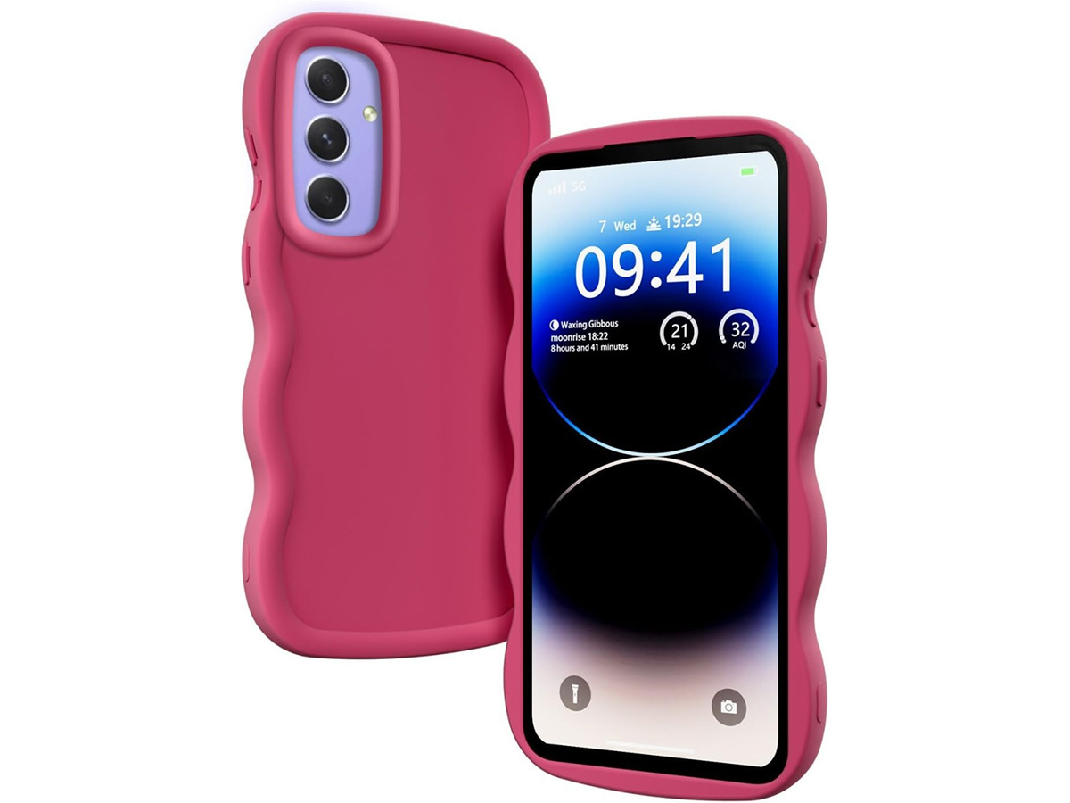 CaseMania Wave TPU Case Fuchsia Roze - Samsung Galaxy A16 hoesje