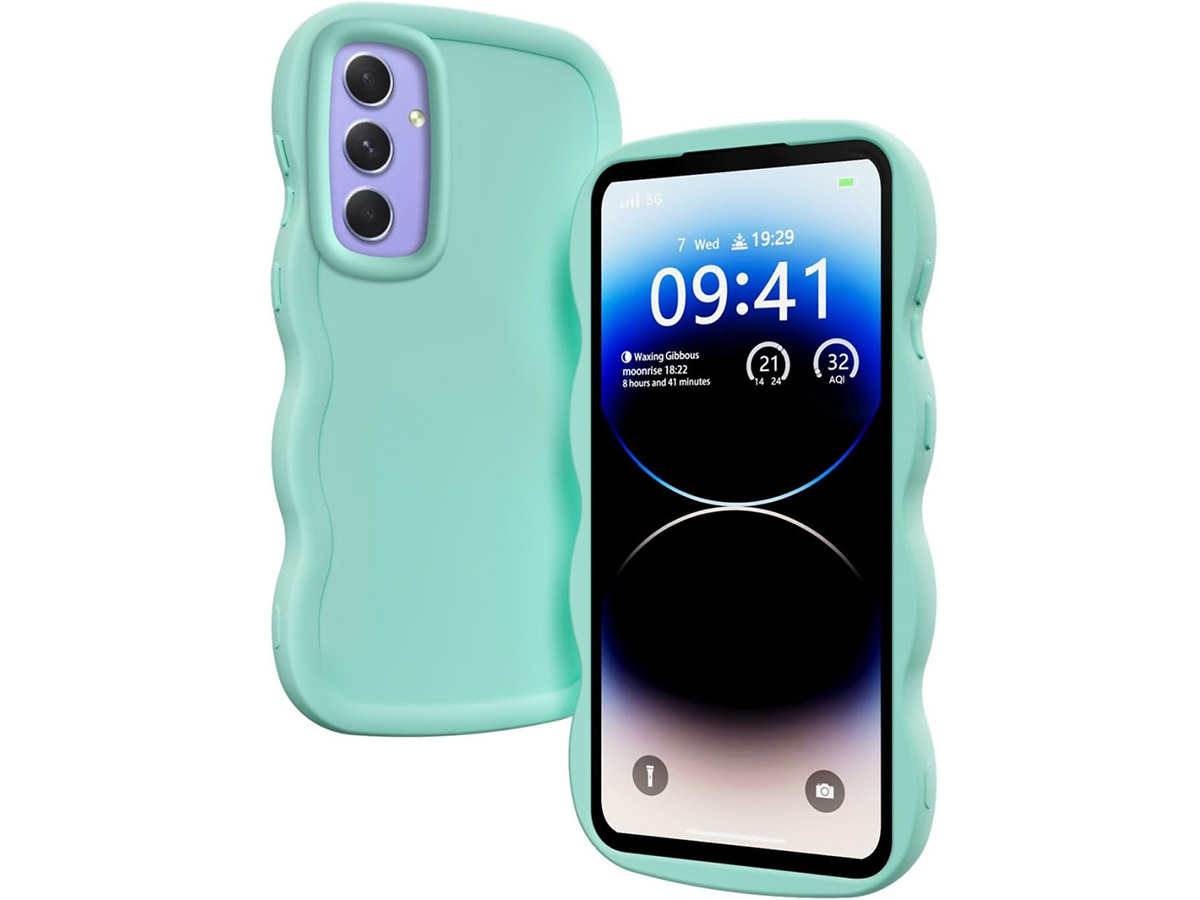 CaseMania Wave TPU Case Fuchsia Turquoise - Samsung Galaxy A16 hoesje