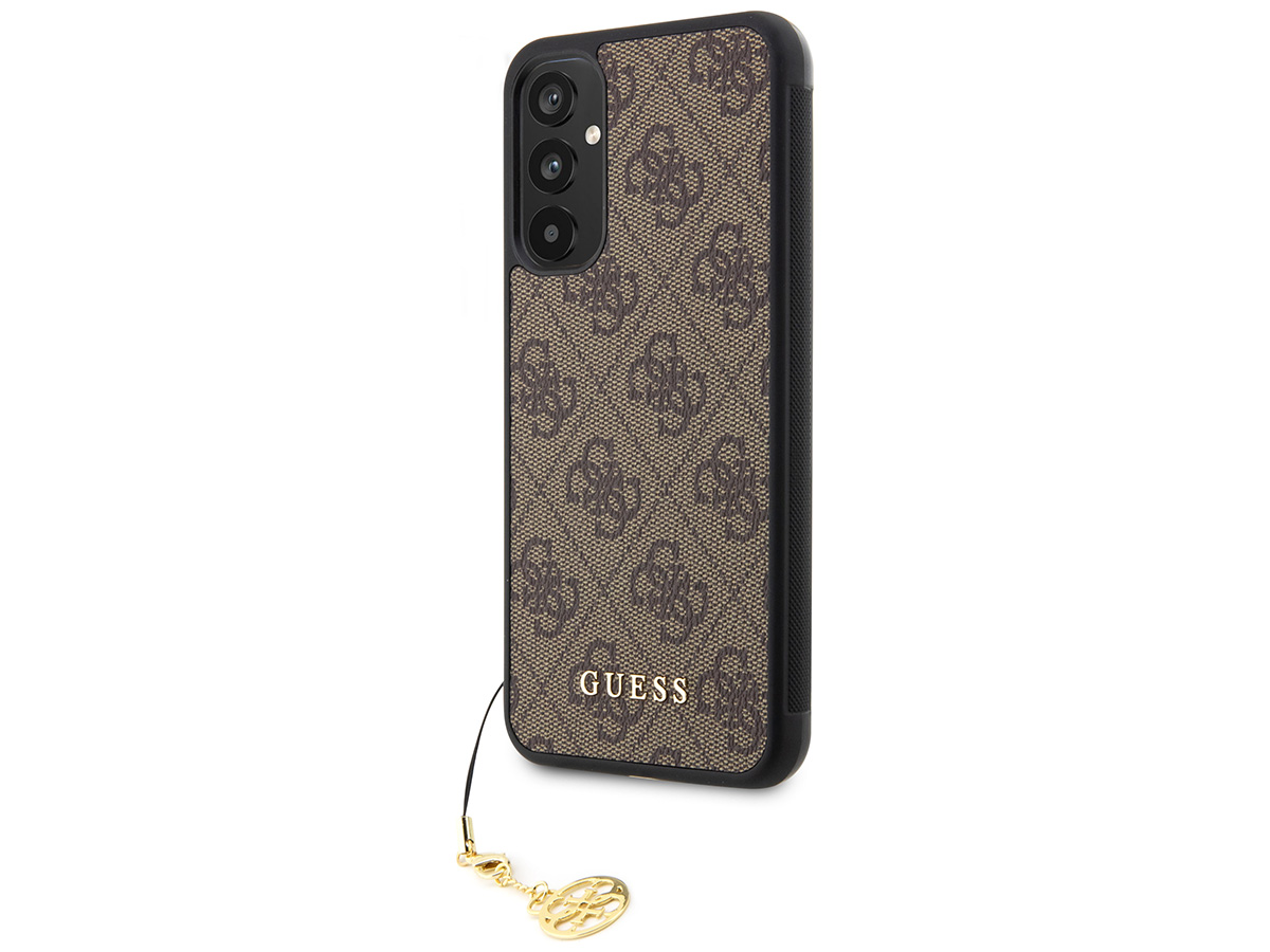 Guess Monogram Charm Case Bruin - Samsung Galaxy A34 hoesje