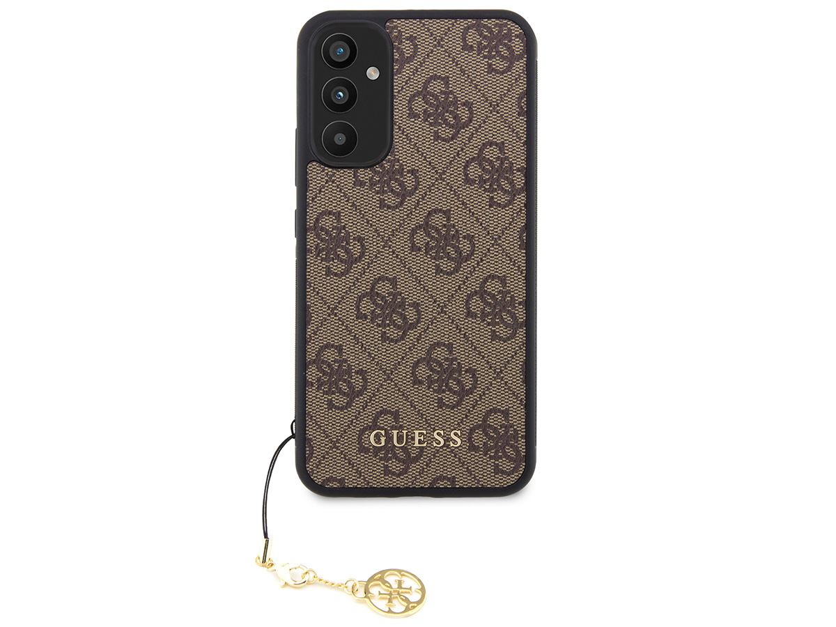 Guess Monogram Charm Case Bruin - Samsung Galaxy A34 hoesje