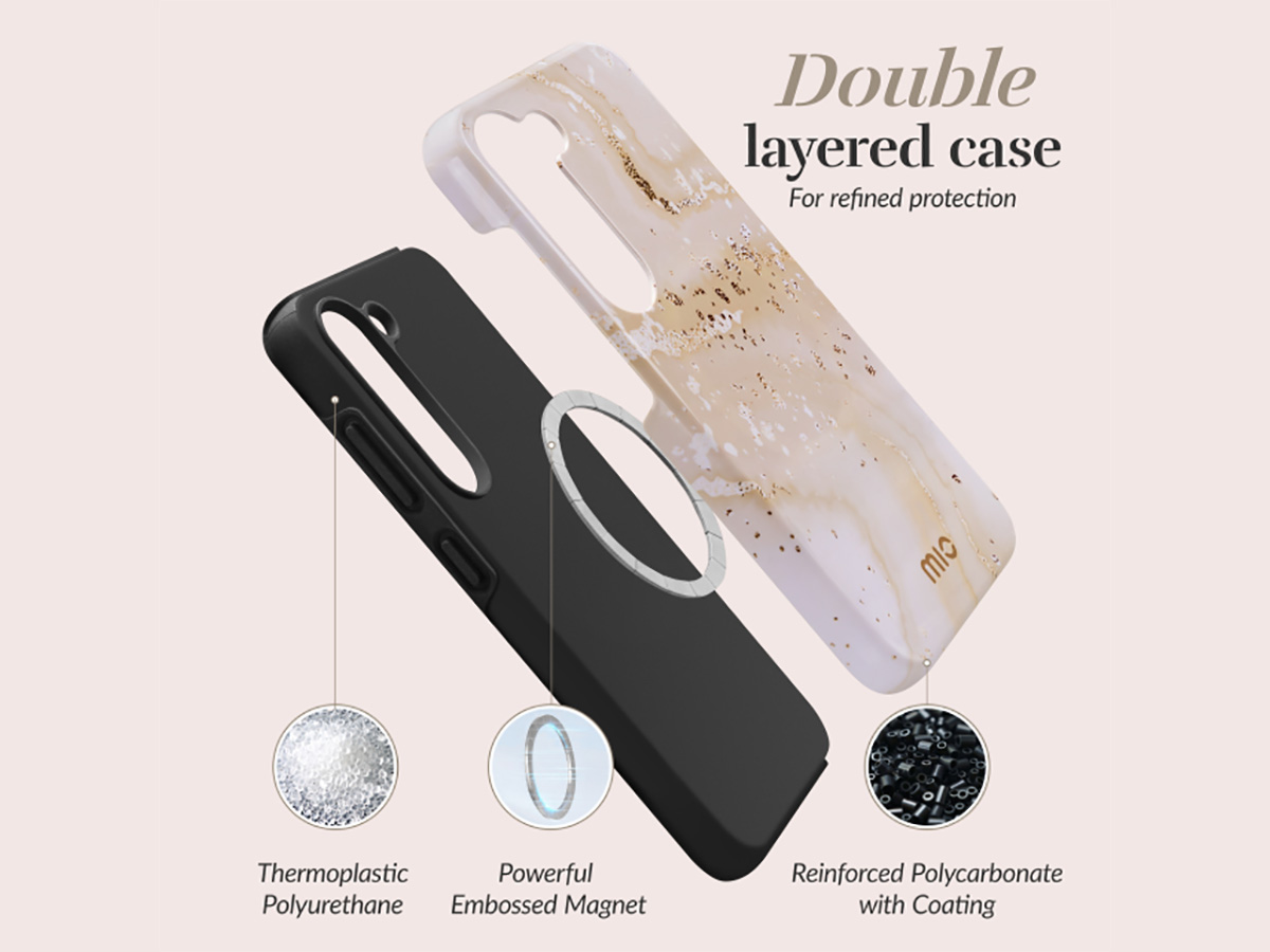 MIO Gold Marble Magsafe Case - Samsung Galaxy A35 Hoesje