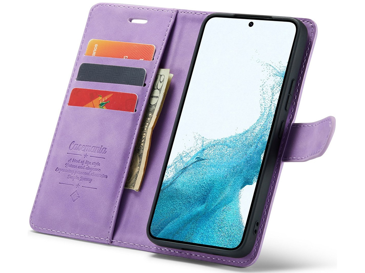 CaseMania 2in1 Magnetic Bookcase Lila Paars - Samsung Galaxy A55 Hoesje