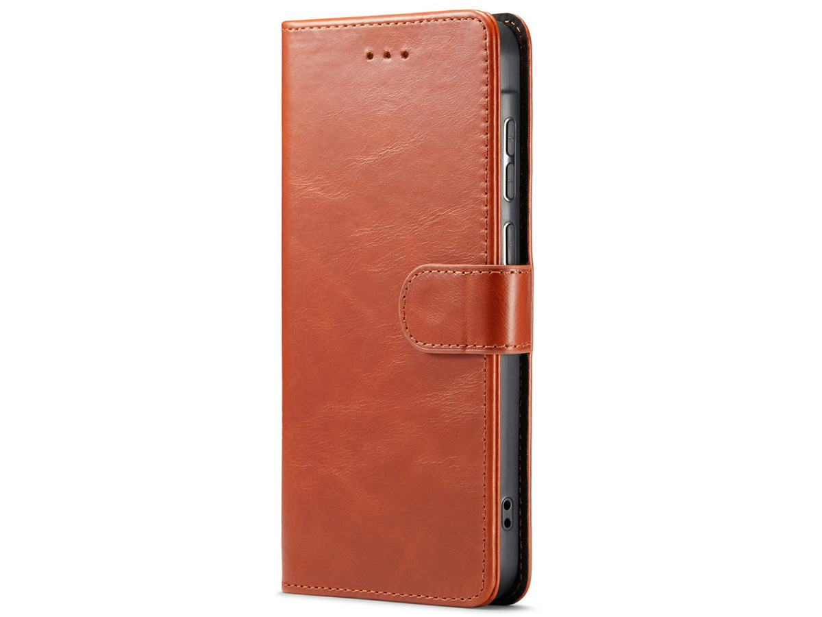 CaseMania Leather Bookcase Cognac - Samsung Galaxy A55 hoesje