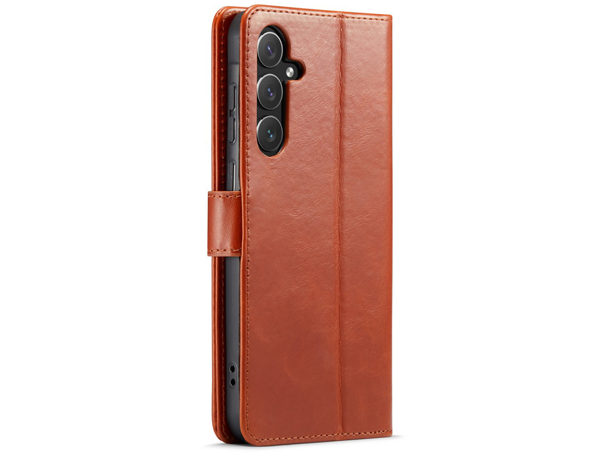 CaseMania Leather Bookcase Cognac - Samsung Galaxy A55 hoesje