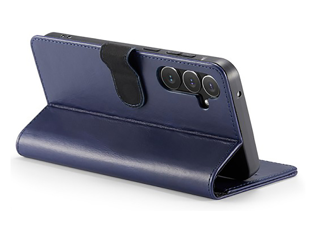 CaseMania Leather Bookcase Donkerblauw - Samsung Galaxy A55 hoesje