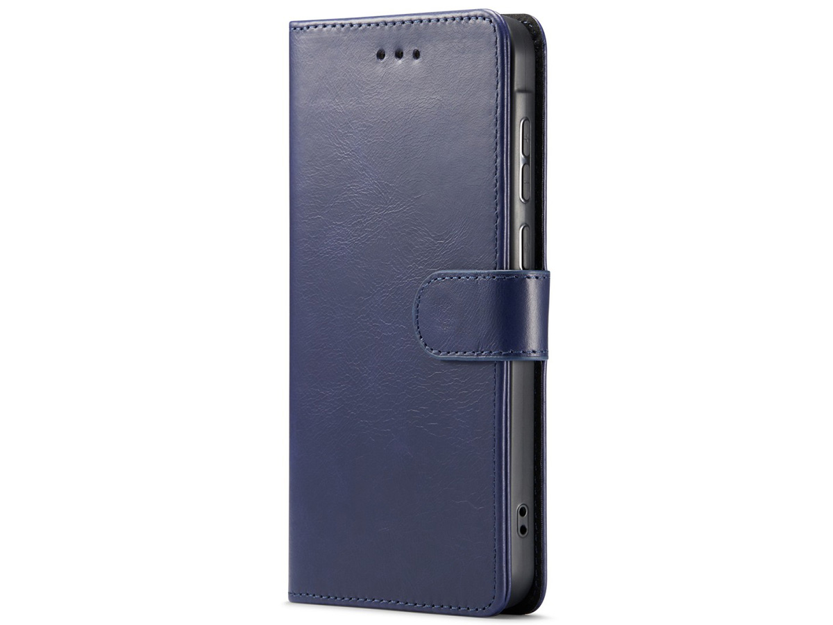 CaseMania Leather Bookcase Donkerblauw - Samsung Galaxy A55 hoesje