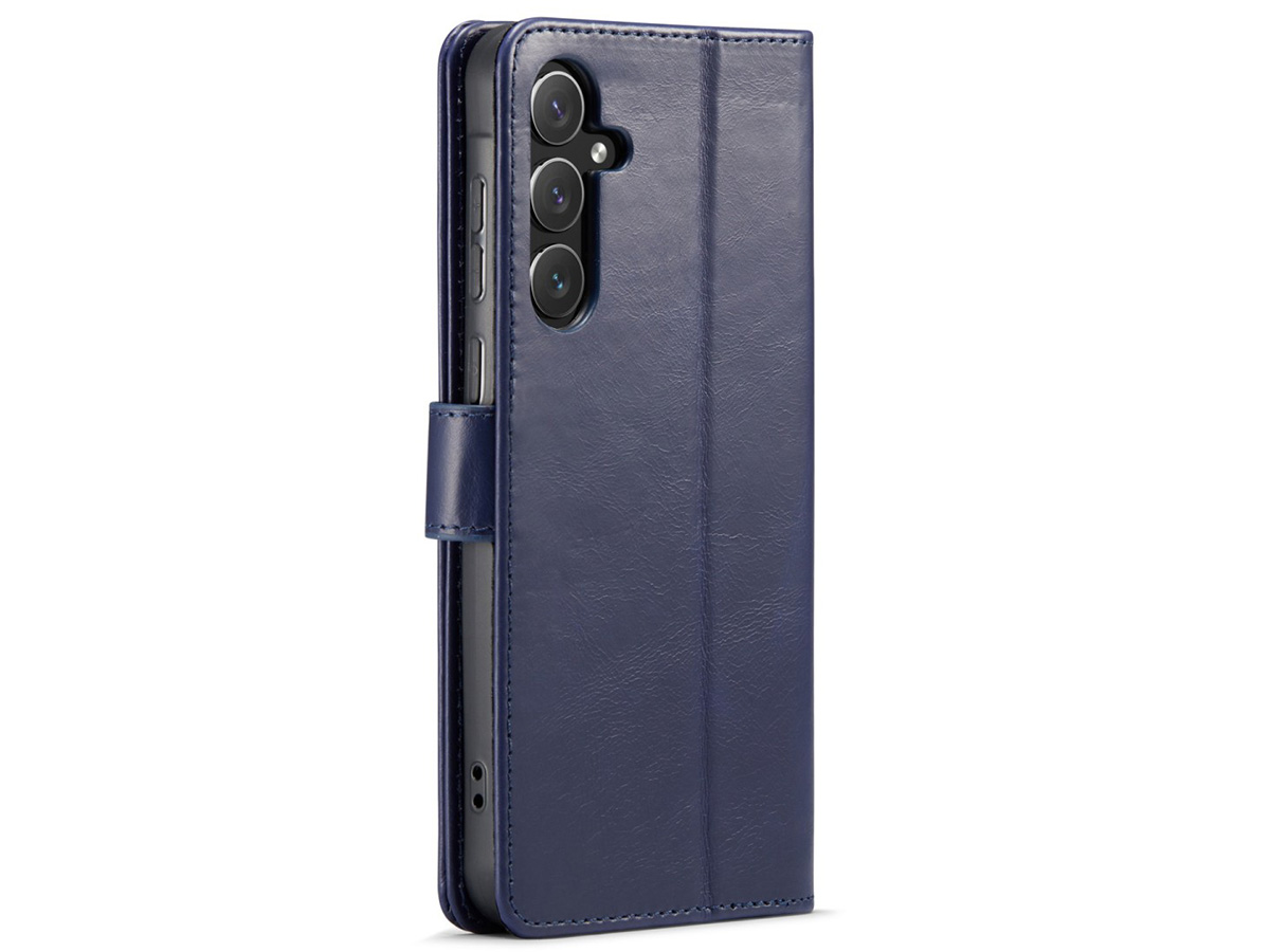 CaseMania Leather Bookcase Donkerblauw - Samsung Galaxy A55 hoesje