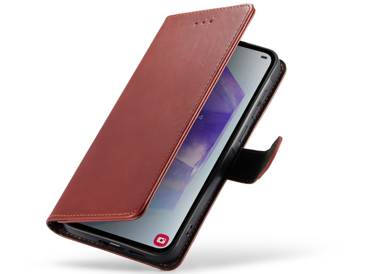 CaseMania Leather Bookcase Rood - Samsung Galaxy A55 hoesje