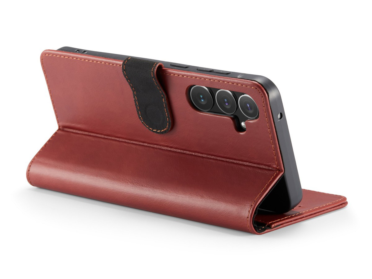 CaseMania Leather Bookcase Rood - Samsung Galaxy A55 hoesje