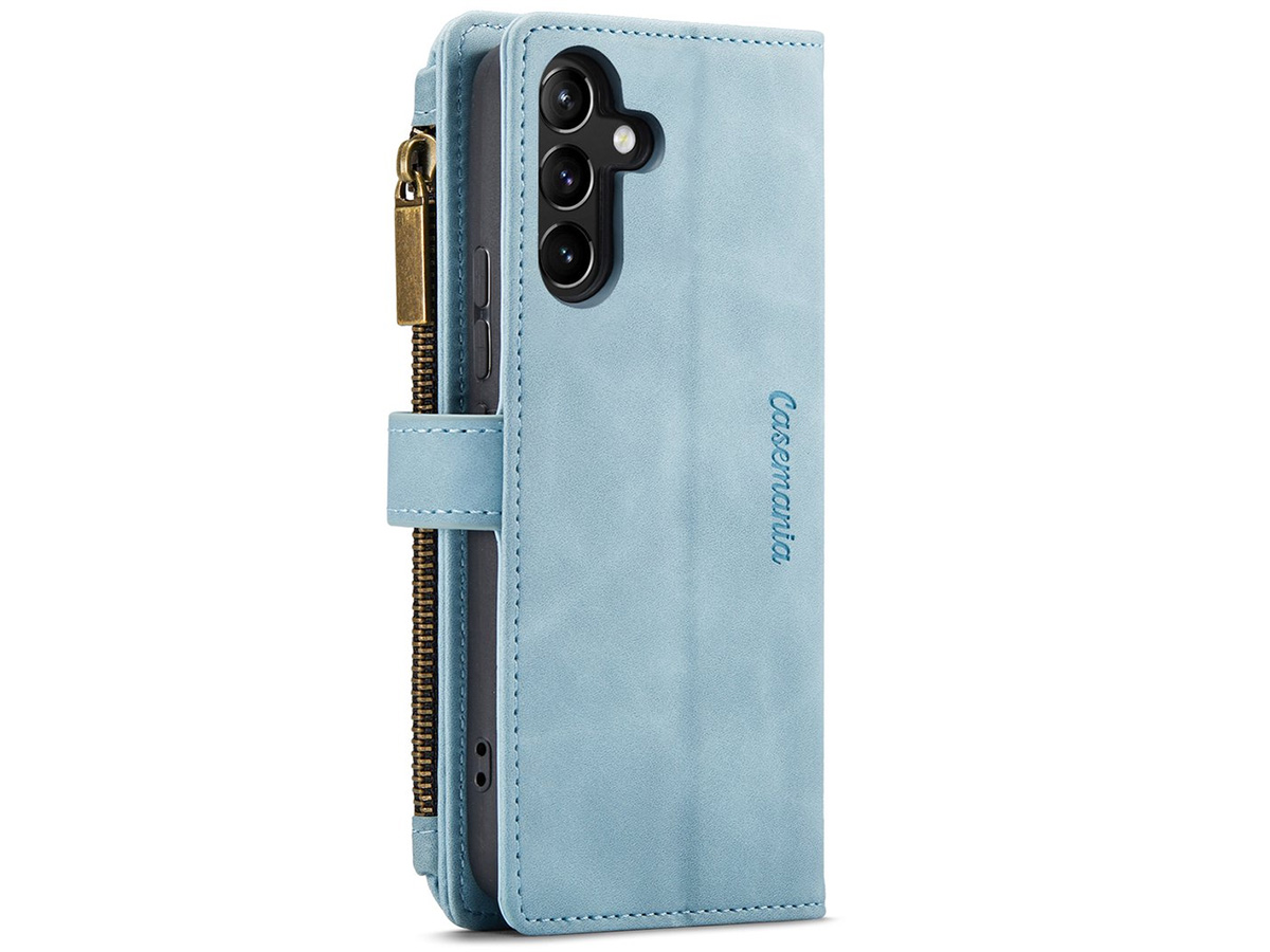 CaseMania Ritsvak Wallet Case Aqua - Samsung Galaxy A55 Hoesje