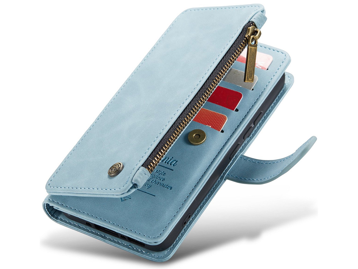 CaseMania Ritsvak Wallet Case Aqua - Samsung Galaxy A55 Hoesje