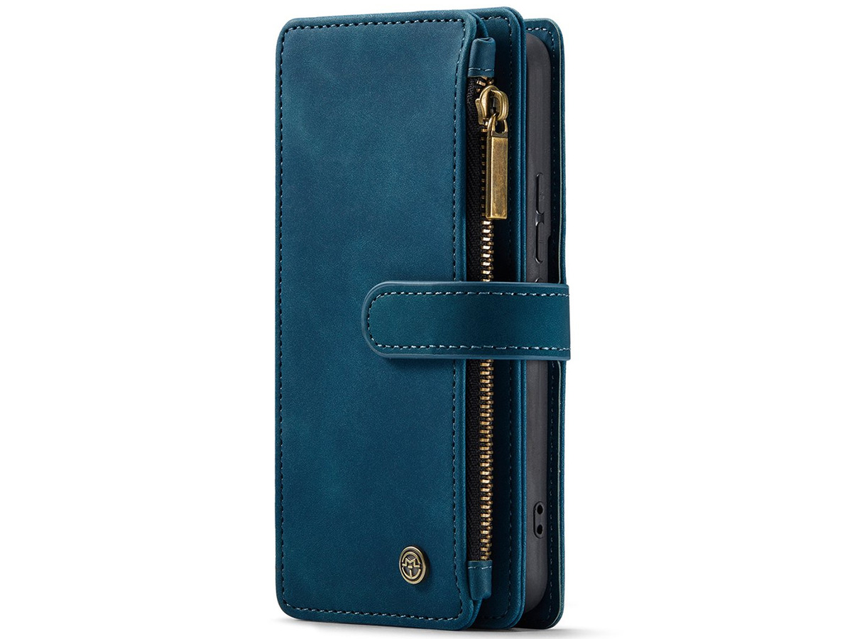 CaseMania Ritsvak Wallet Case Blauw - Samsung Galaxy A55 Hoesje