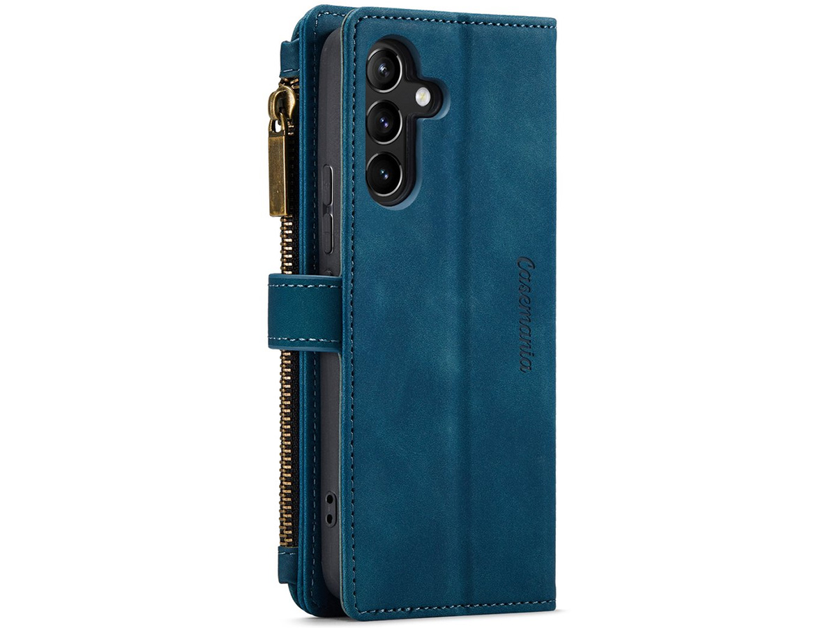 CaseMania Ritsvak Wallet Case Blauw - Samsung Galaxy A55 Hoesje