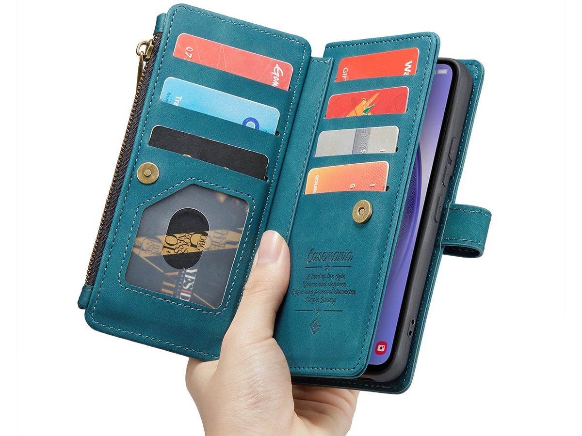 CaseMania Ritsvak Wallet Case Groen - Samsung Galaxy A55 Hoesje