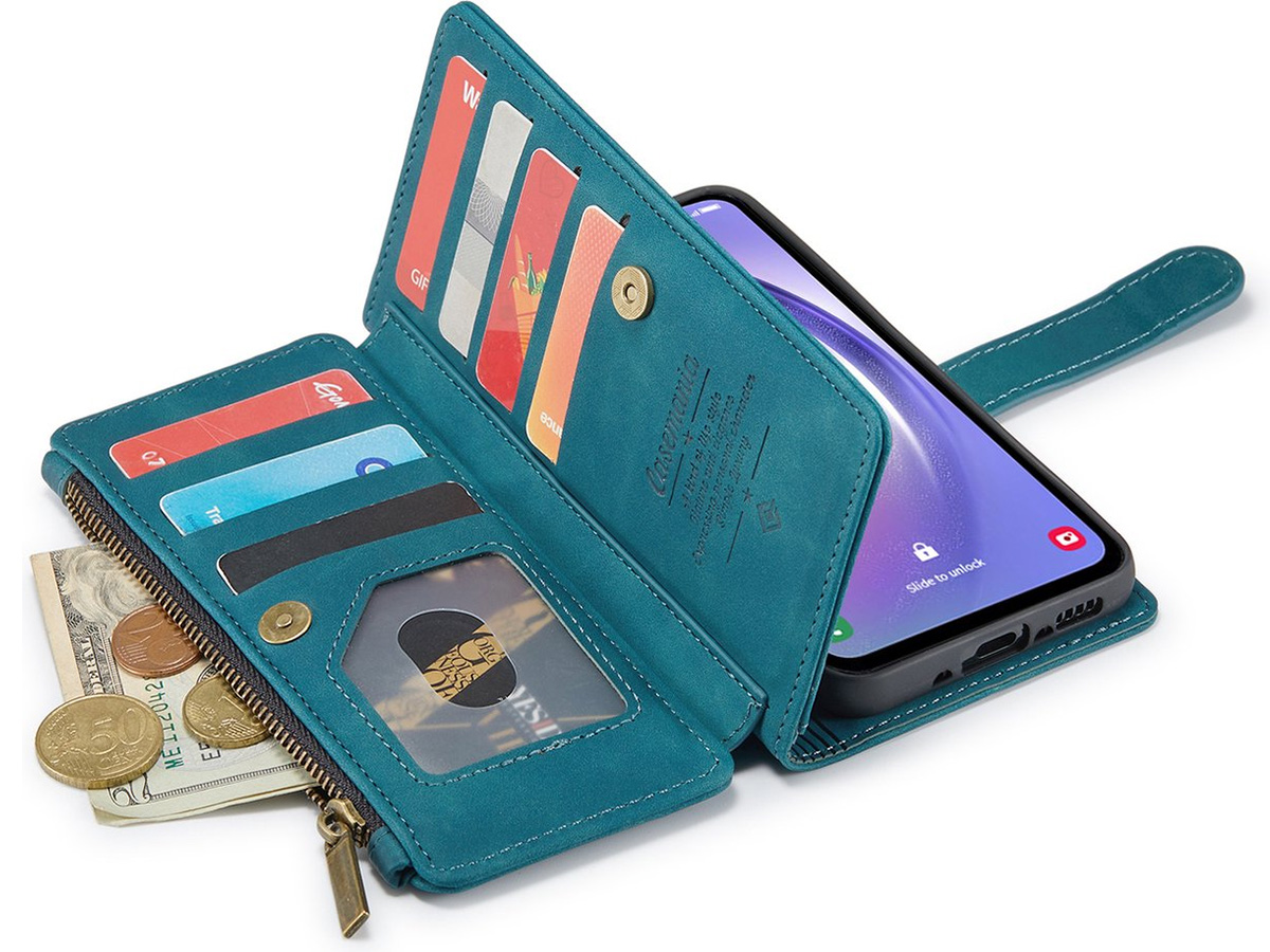 CaseMania Ritsvak Wallet Case Groen - Samsung Galaxy A55 Hoesje