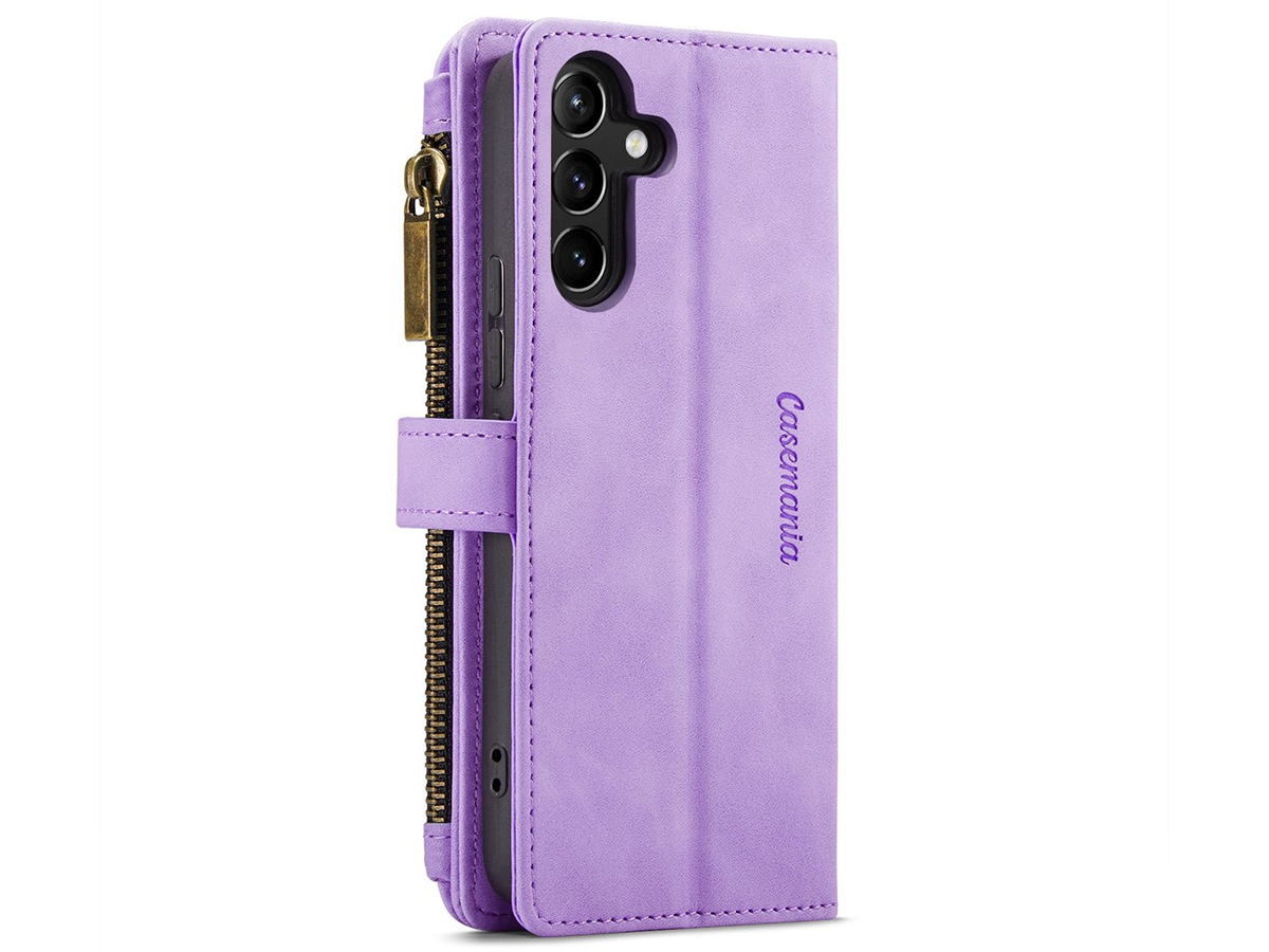 CaseMania Ritsvak Wallet Case Lila Paars - Samsung Galaxy A55 Hoesje