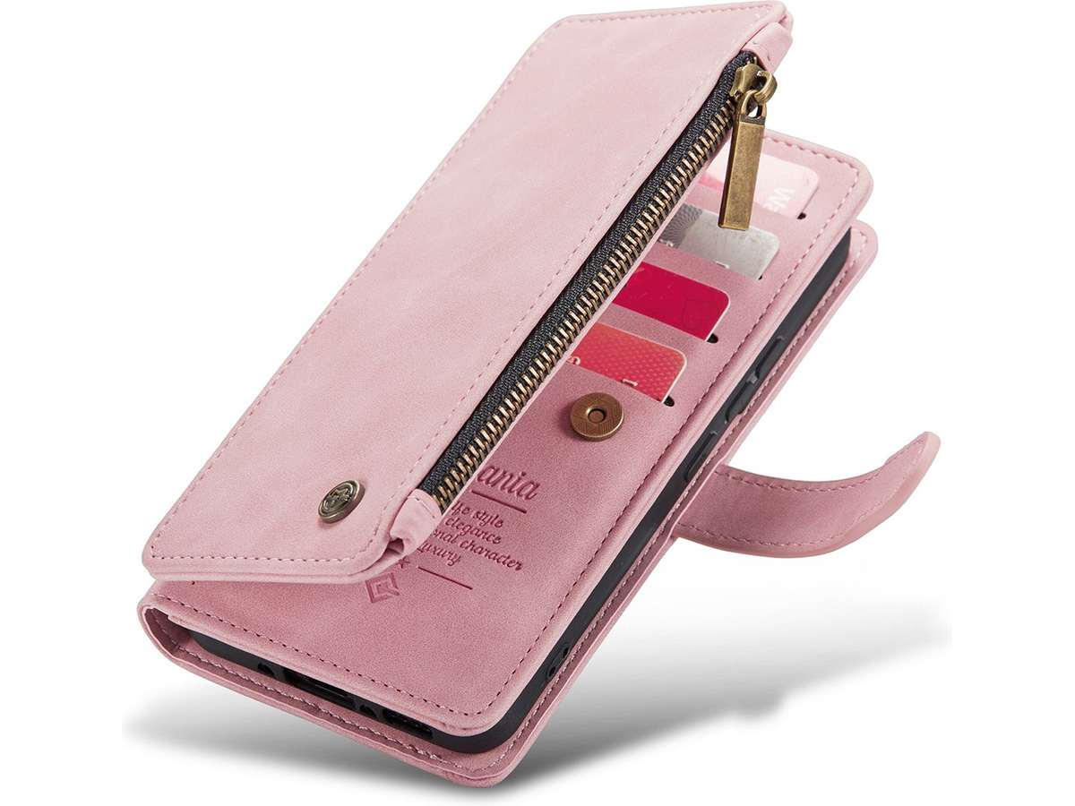 CaseMania Ritsvak Wallet Case Roze - Samsung Galaxy A55 Hoesje