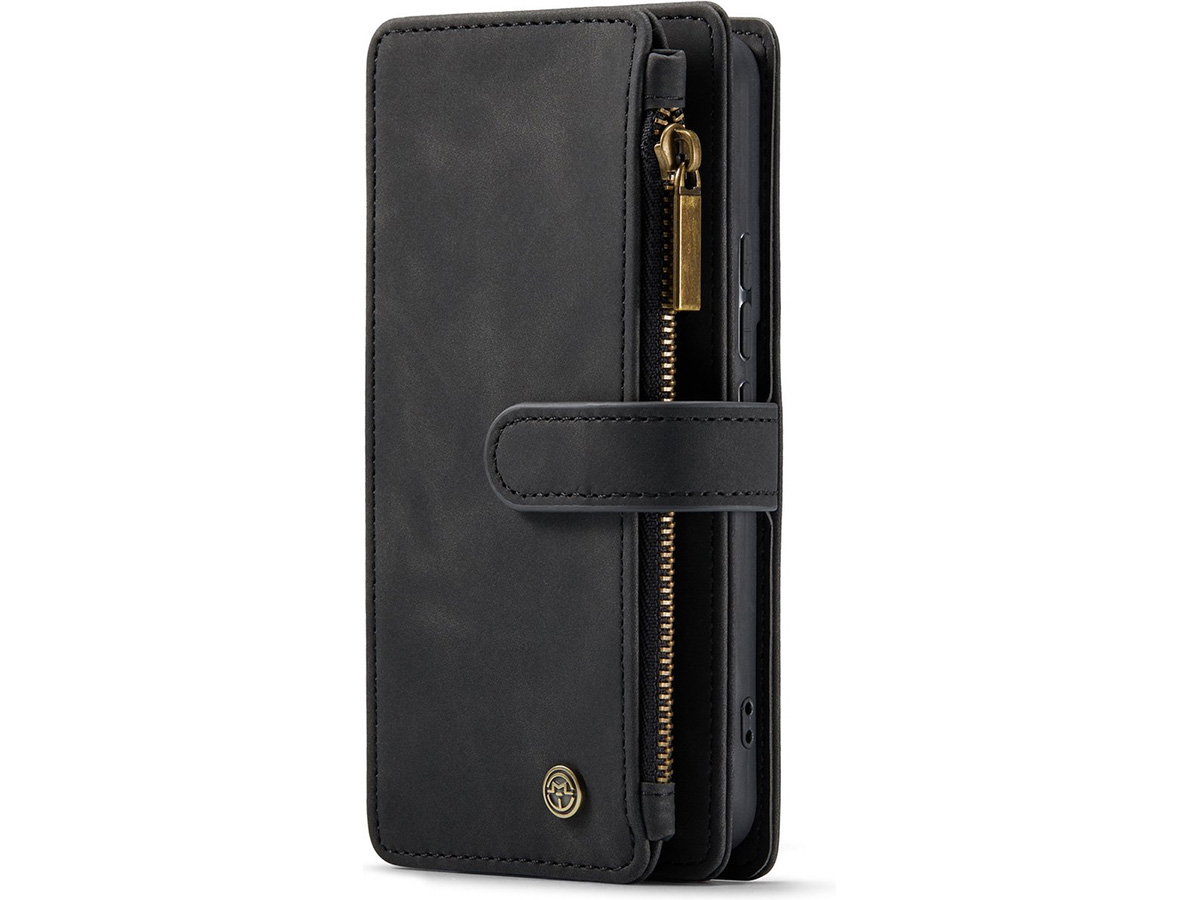 CaseMania Ritsvak Wallet Case Zwart - Samsung Galaxy A55 Hoesje