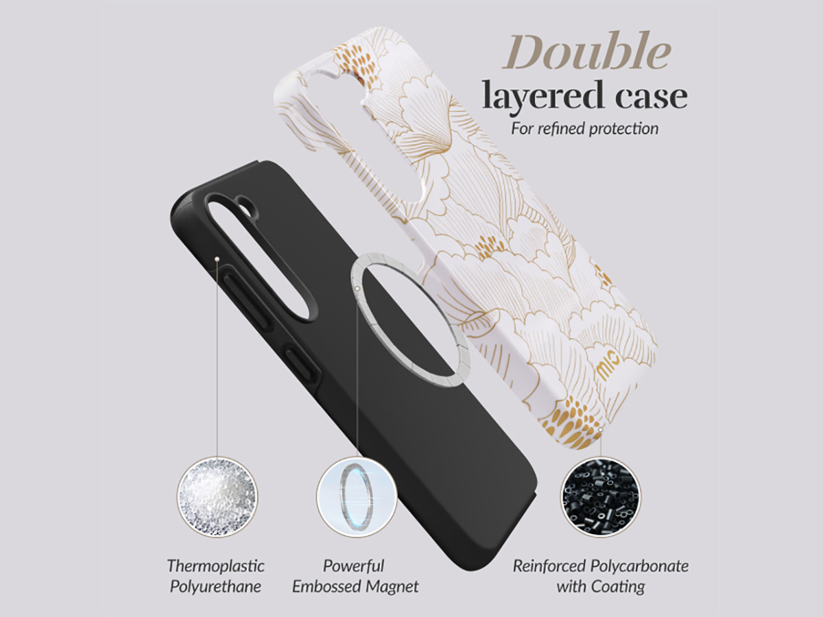 MIO White Roses Magsafe Case - Samsung Galaxy A55 Hoesje