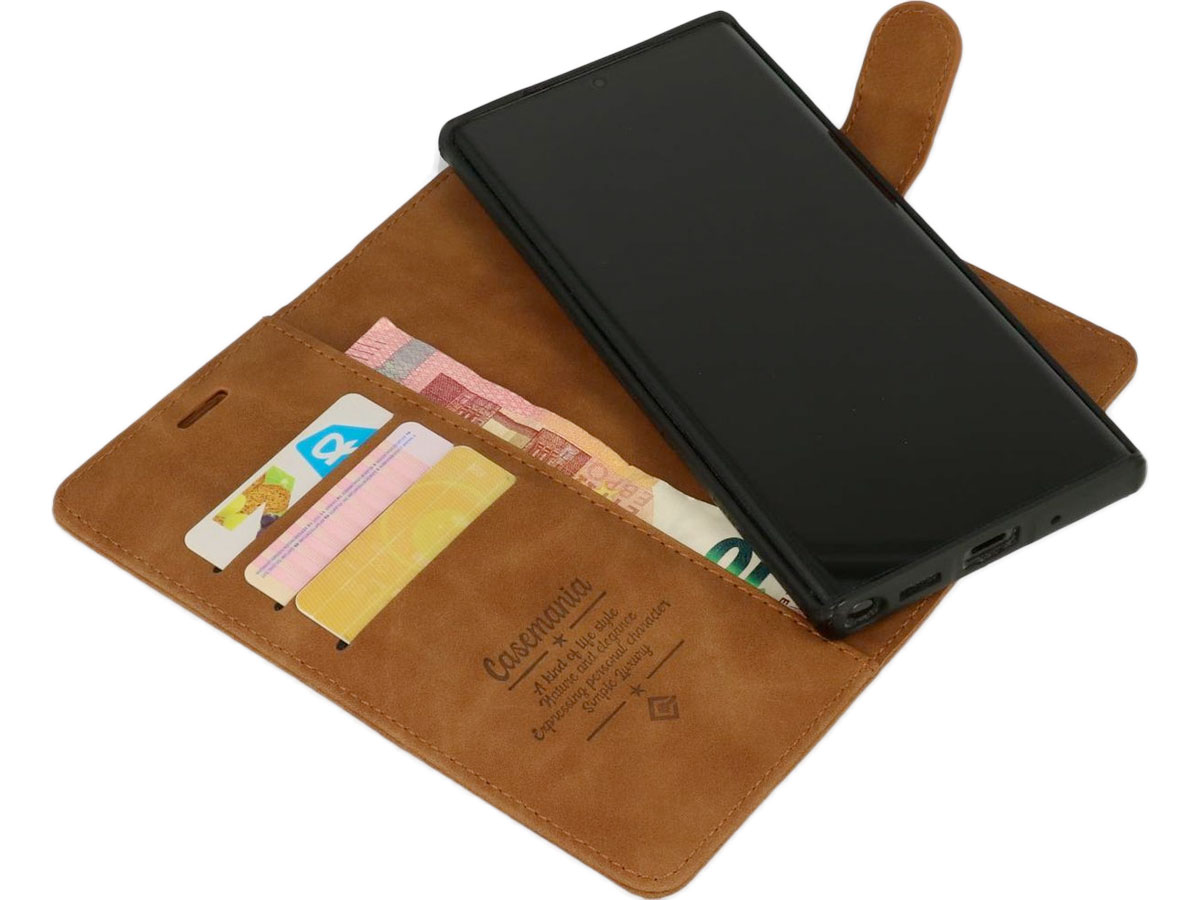 CaseMania 2in1 Magnetic Bookcase Cognac - Samsung Galaxy Note 20 Ultra Hoesje