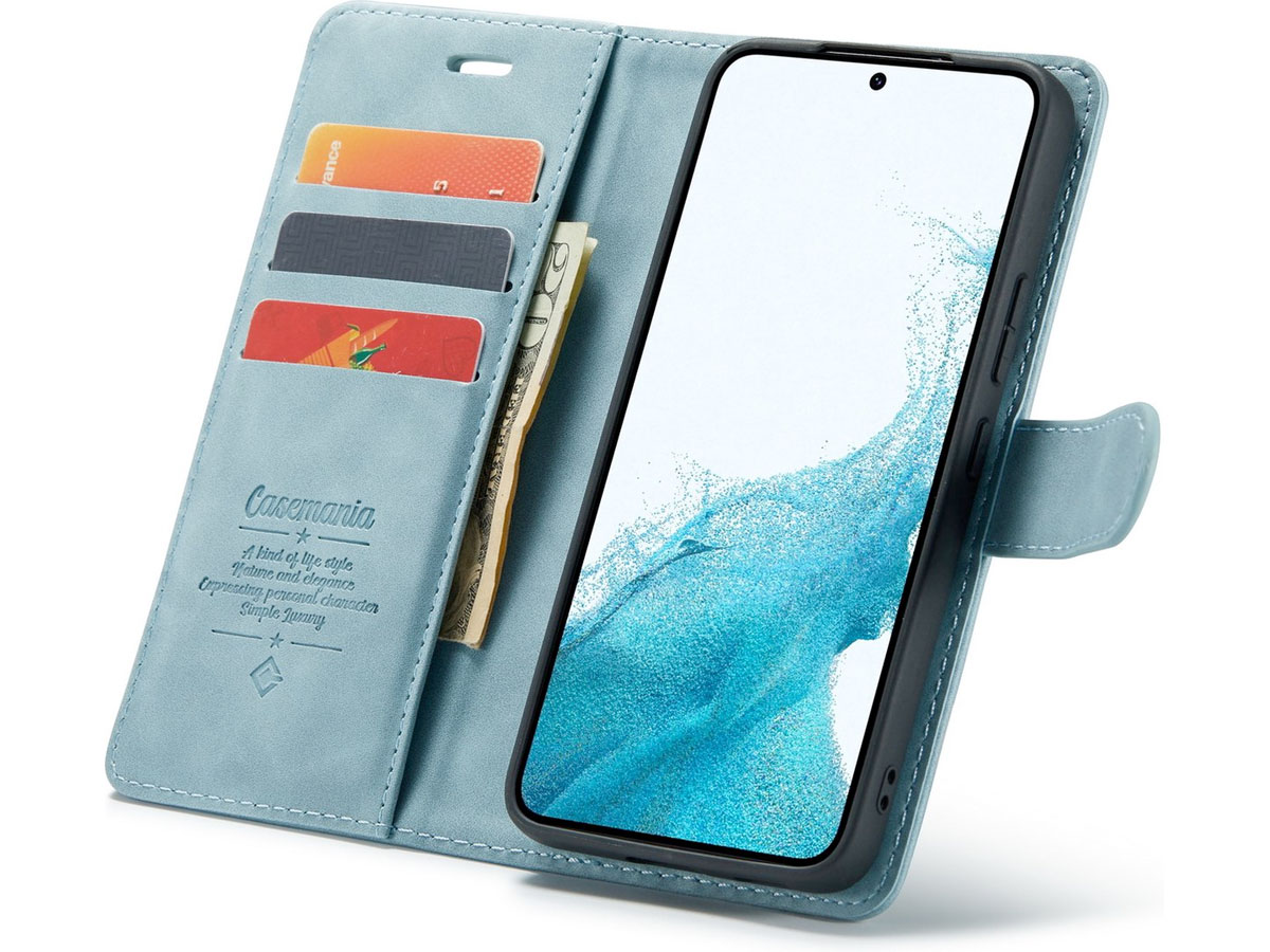 CaseMania 2in1 Magnetic Bookcase Aqua - Samsung Galaxy S24 FE Hoesje