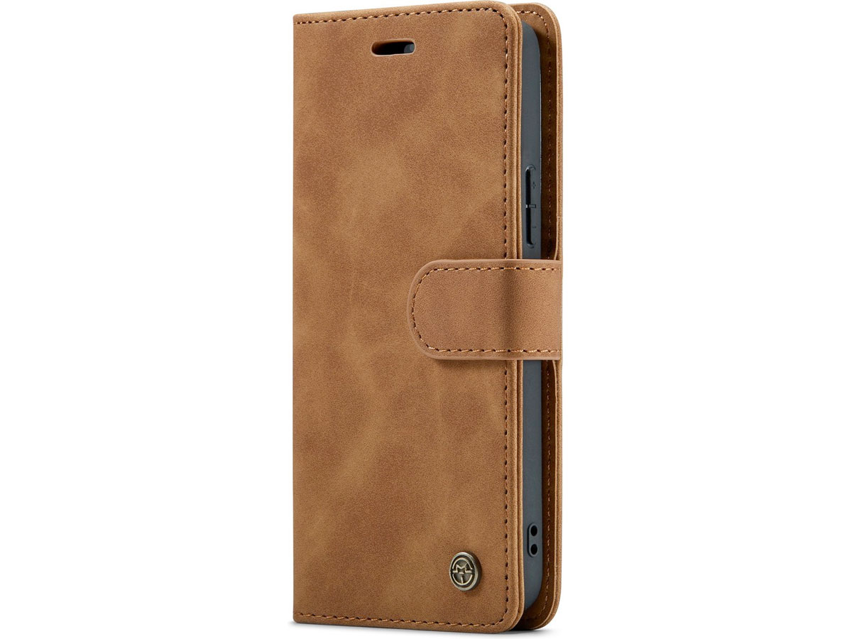 CaseMania 2in1 Magnetic Bookcase Cognac - Samsung Galaxy S24 FE Hoesje