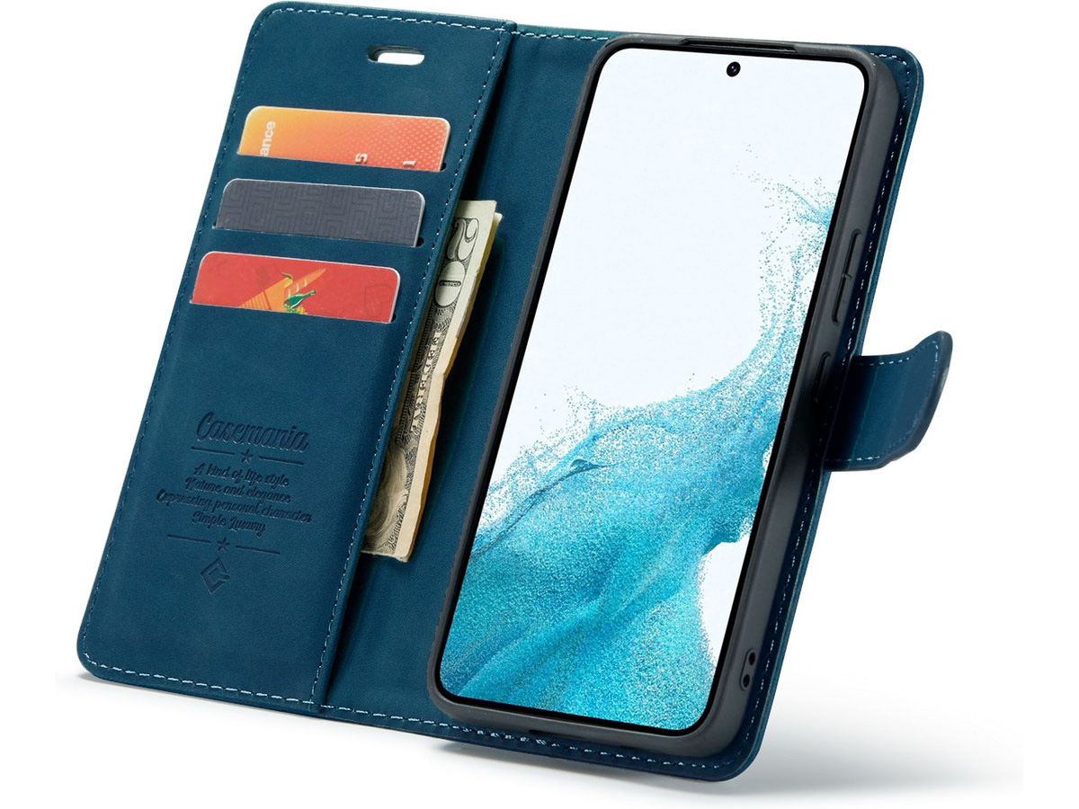 CaseMania 2in1 Magnetic Bookcase Blauw - Samsung Galaxy S24 FE Hoesje