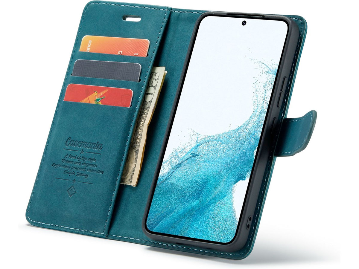 CaseMania 2in1 Magnetic Bookcase Groen - Samsung Galaxy S24 FE Hoesje