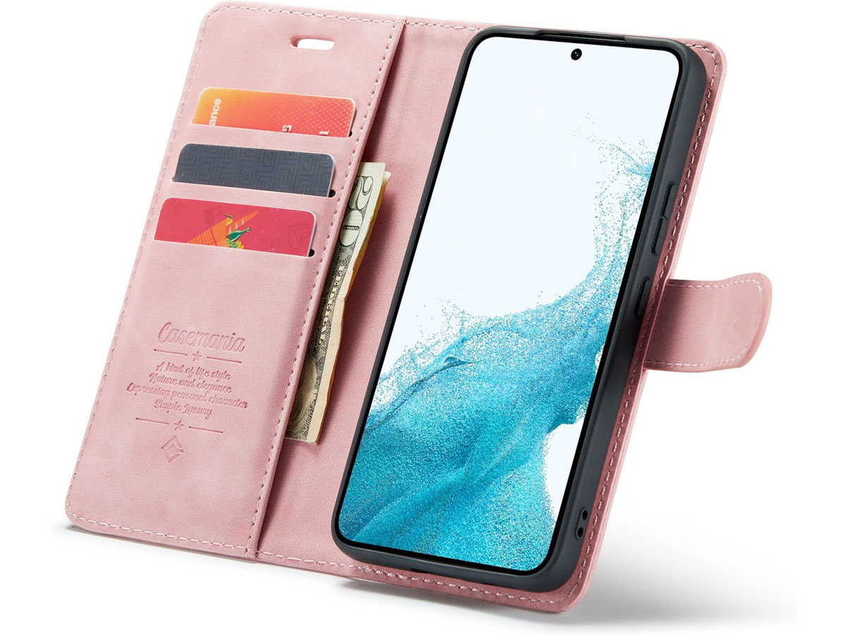 CaseMania 2in1 Magnetic Bookcase Roze - Samsung Galaxy S24 FE Hoesje