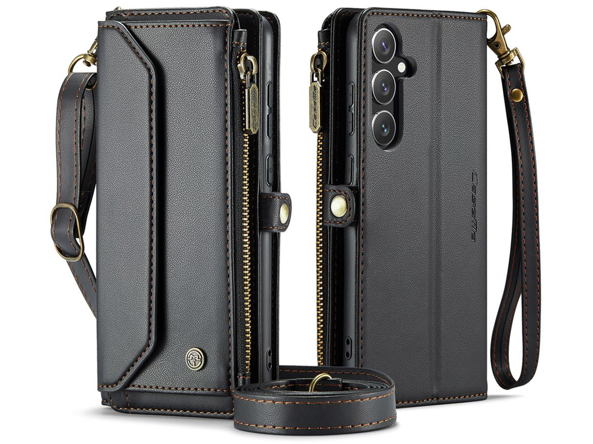 CaseMe Crossbody Wallet Ritsvak Case - Samsung Galaxy S24 FE Hoesje