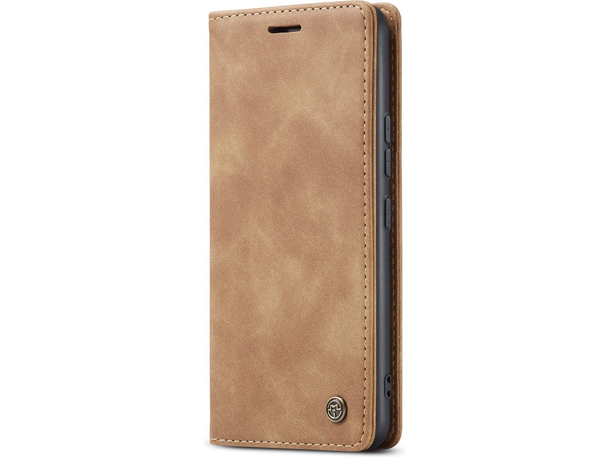 CaseMania Vintage Slim Bookcase Bruin - Samsung Galaxy S24 FE hoesje