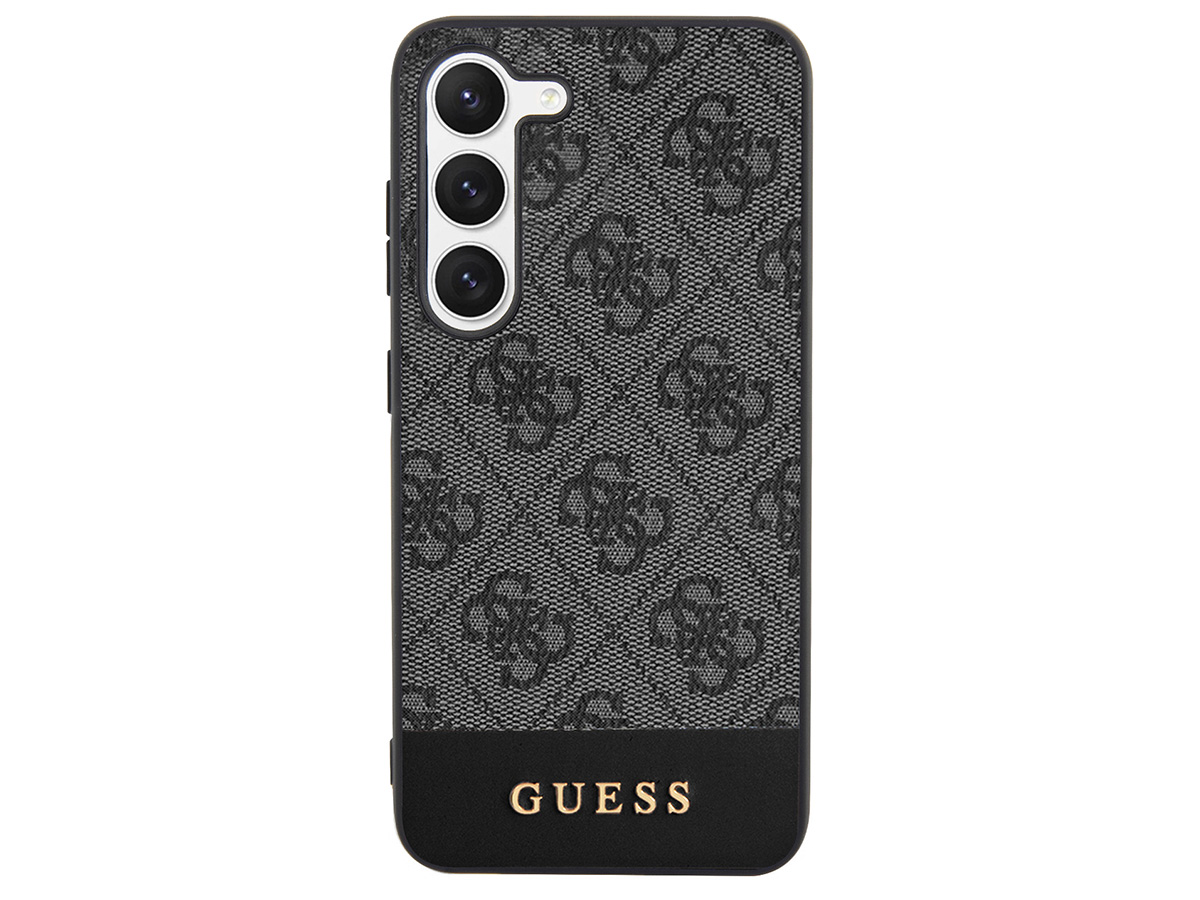 Guess Monogram Stripe Case Grijs - Samsung Galaxy S24 hoesje