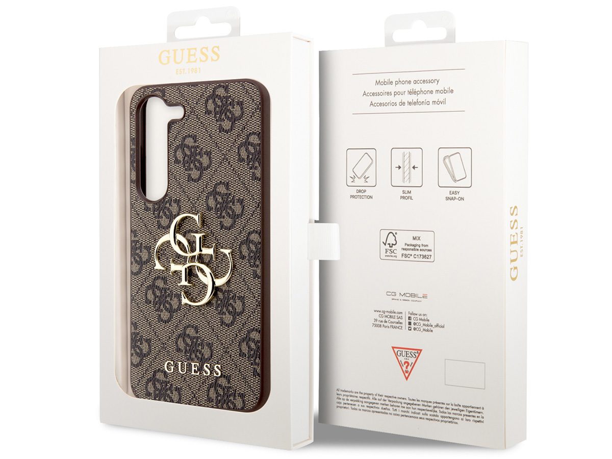 Guess Big 4G Monogram Case Bruin - Samsung Galaxy S24+ hoesje