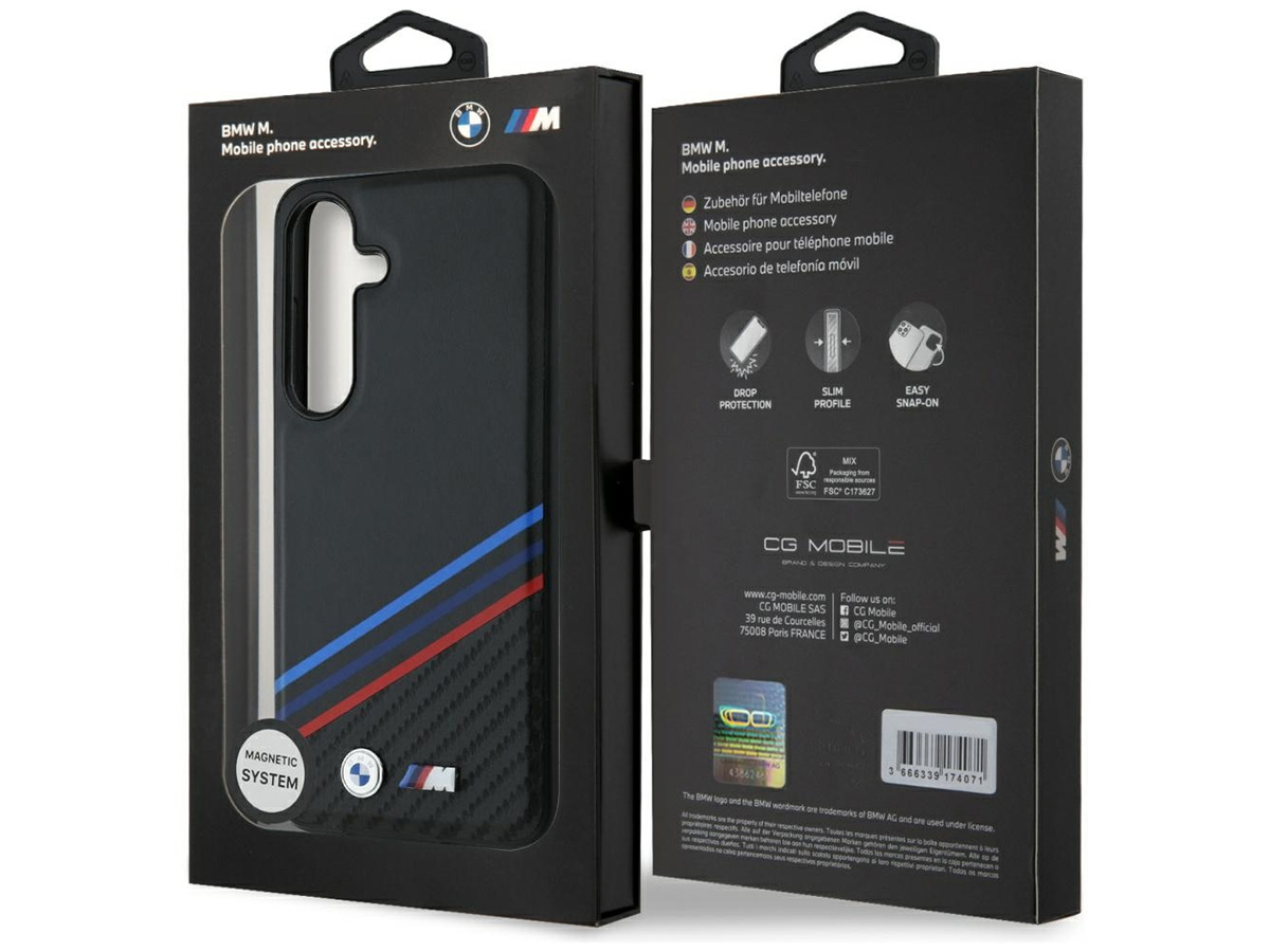 BMW M Carbon Tricolor MagSafe Case - Samsung Galaxy S25 hoesje