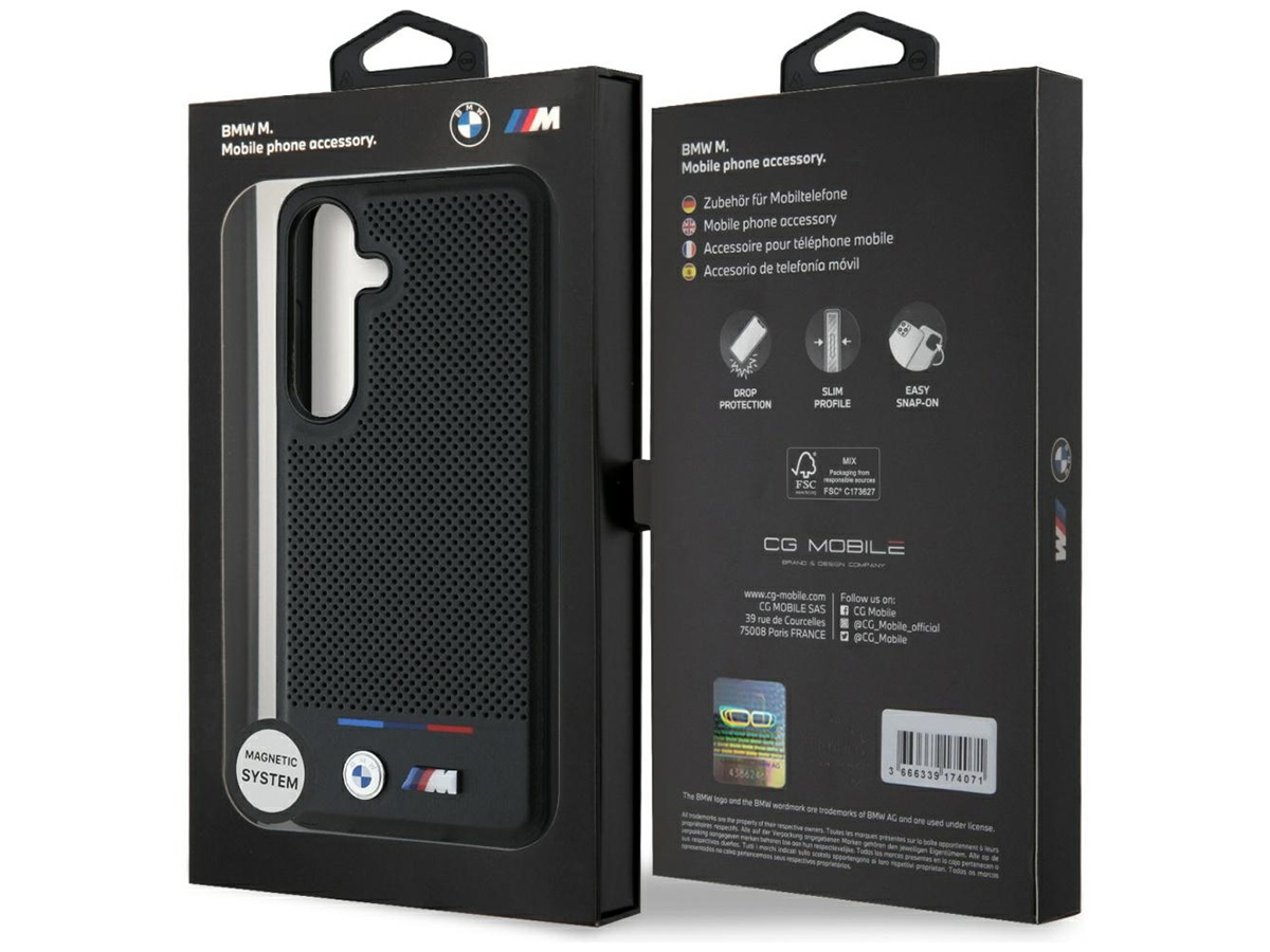 BMW M Perforated Tricolor MagSafe Case - Samsung Galaxy S25 hoesje