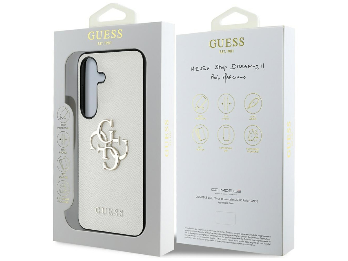 Guess Big 4G Emblem Case Beige - Samsung Galaxy S25 hoesje