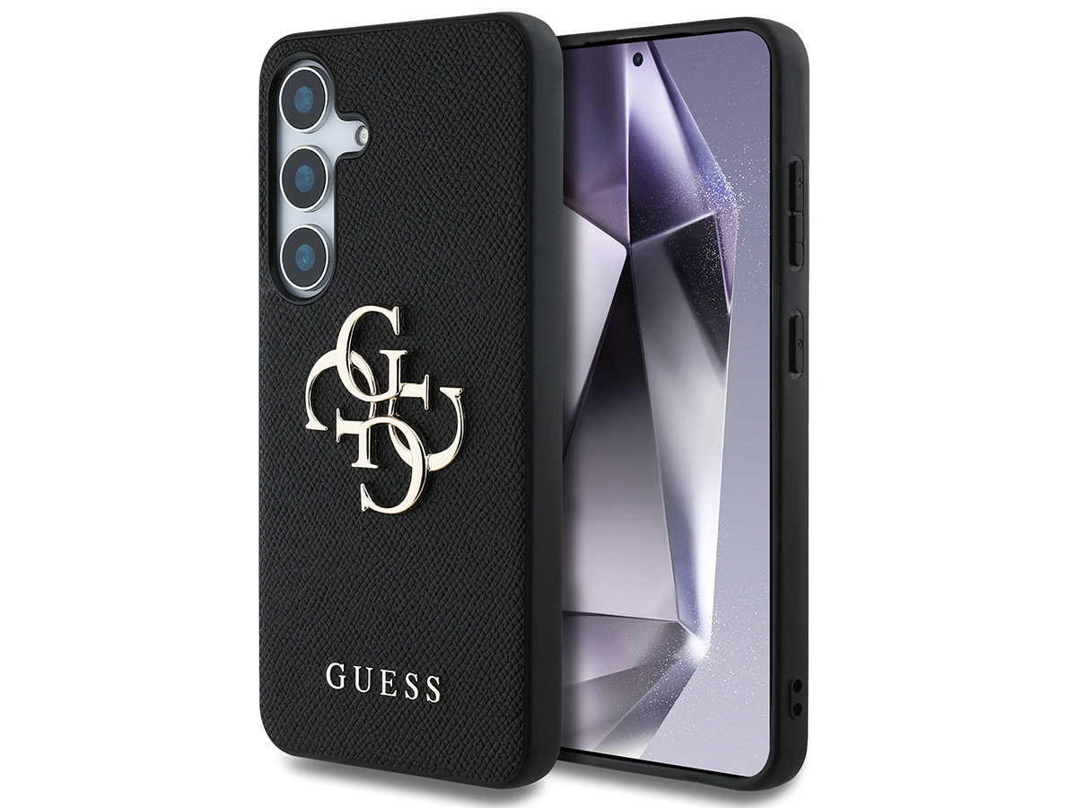 Guess Big 4G Emblem Case Zwart - Samsung Galaxy S25 hoesje