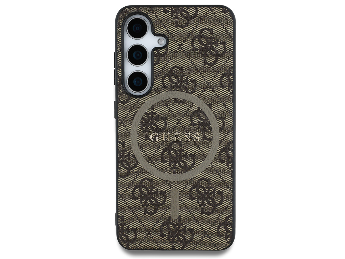 Guess Monogram MagSafe Case Bruin - Samsung Galaxy S25 hoesje