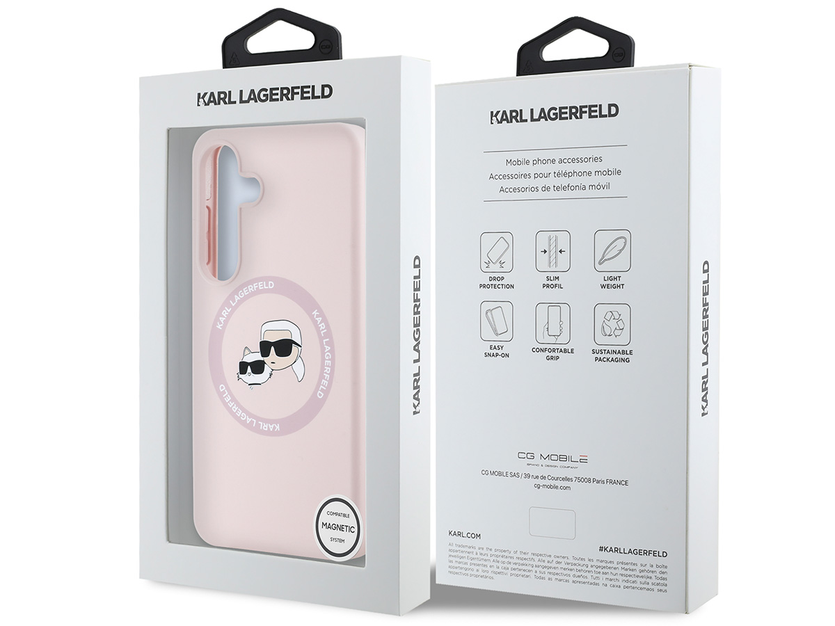 Karl Lagerfeld Ikonik Duo MagSafe Case Roze - Samsung Galaxy S25 hoesje