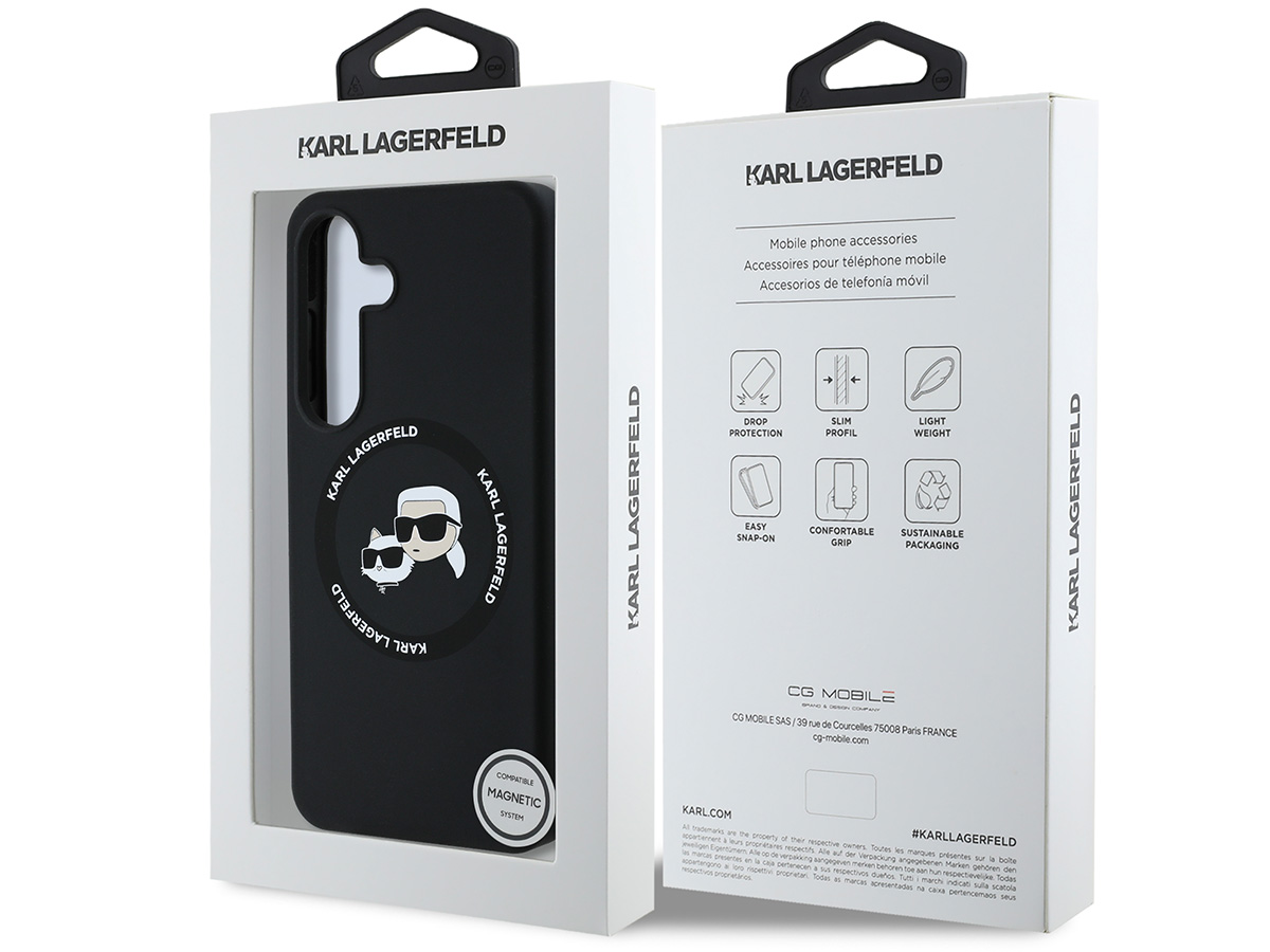 Karl Lagerfeld Ikonik Duo MagSafe Case Zwart - Samsung Galaxy S25 hoesje