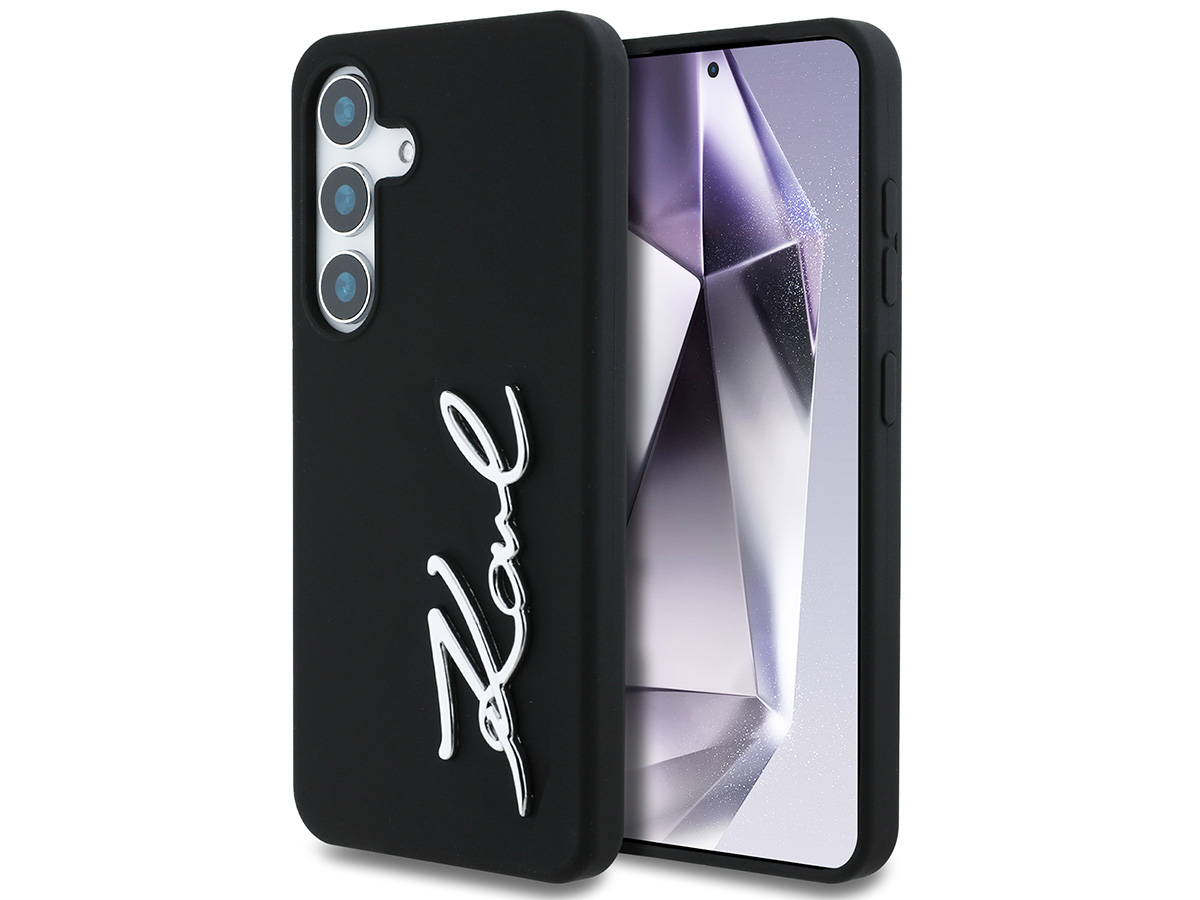 Karl Lagerfeld Signature Case Zwart - Samsung Galaxy S25 hoesje