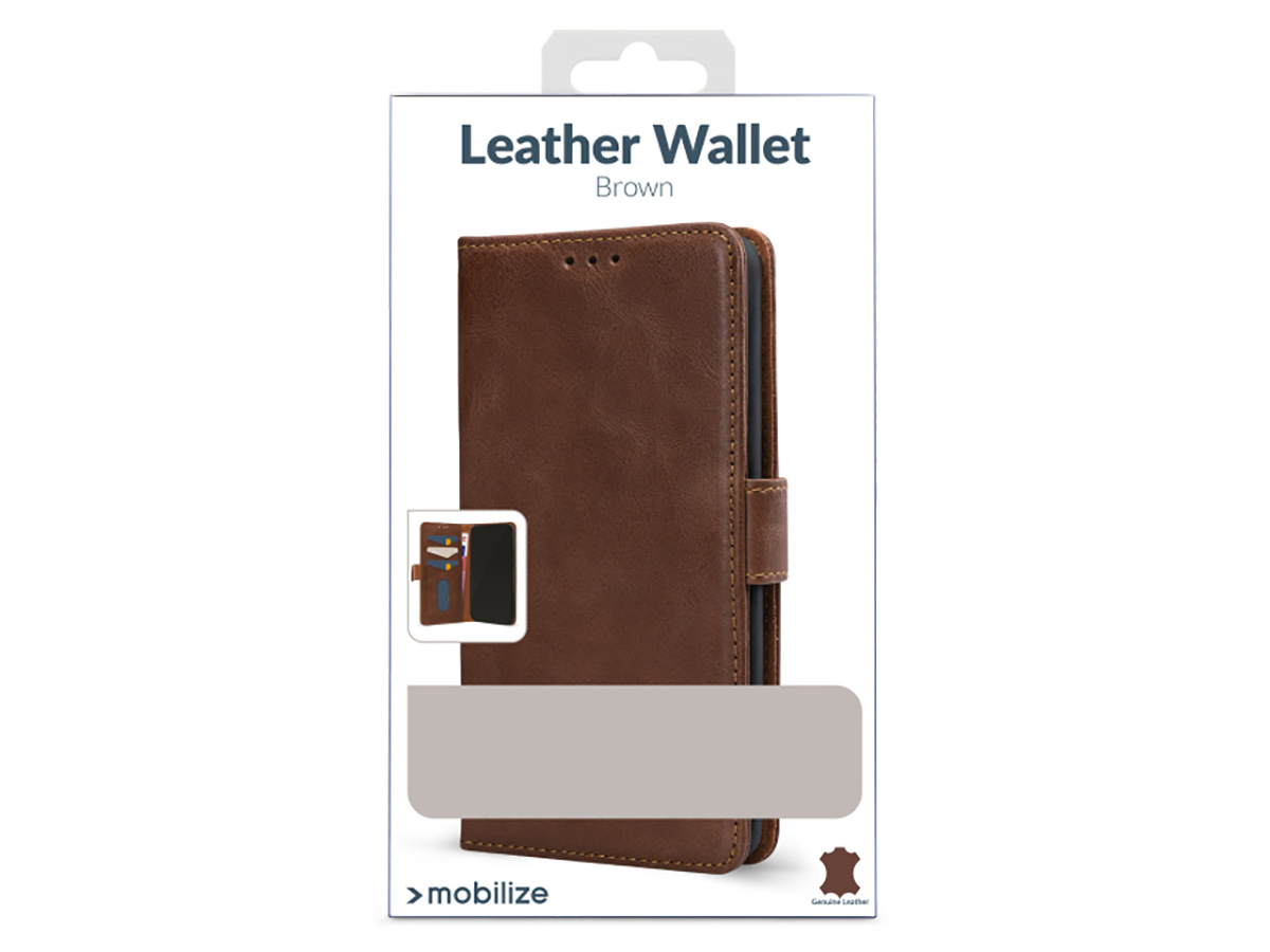 Mobilize Leather Wallet Bruin - Samsung Galaxy S25 Hoesje Leer