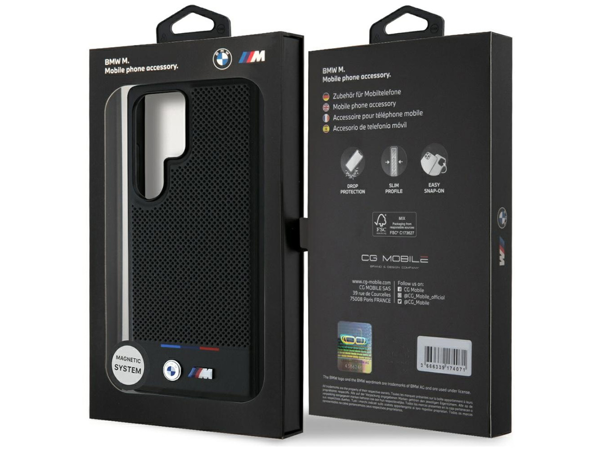 BMW M Perforated Tricolor MagSafe Case - Samsung Galaxy S25 Ultra hoesje