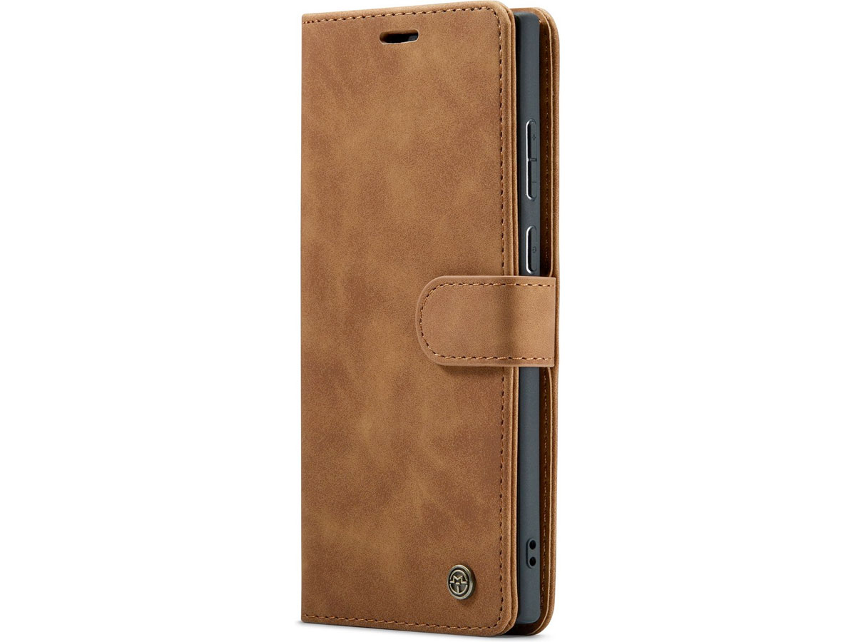 CaseMania 2in1 Magnetic Bookcase Cognac - Samsung Galaxy S25 Ultra Hoesje