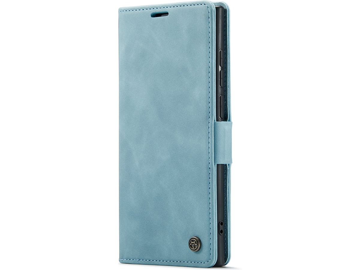 CaseMania Vintage Slim Bookcase Aqua - Samsung Galaxy S25 Ultra hoesje