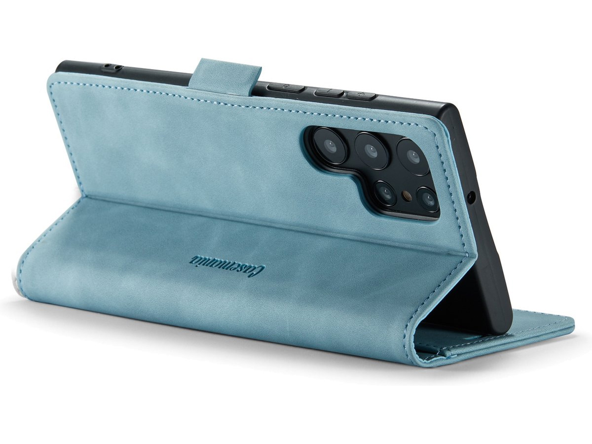 CaseMania Vintage Slim Bookcase Aqua - Samsung Galaxy S25 Ultra hoesje